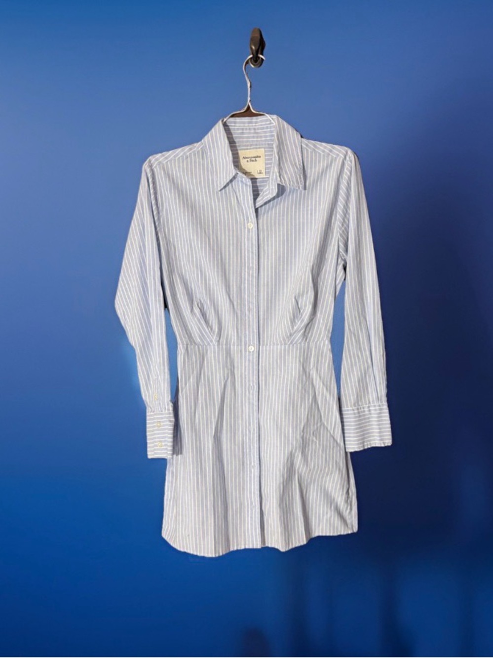 Abercrombie & Fitch light blue striped Mini dress size XS long sleeve